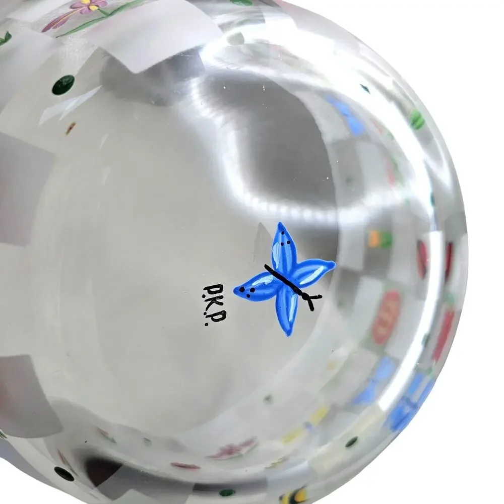 Lenox Natures Splendor Hand Painted Salad Bowl Floral Butterfly Romania NIB VTG
